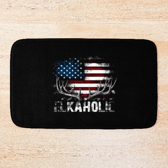 Elk Hunting Elkaholic Hunters Bath Mats