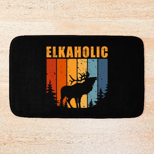 Elk Hunting Elkaholic Hunters Bath Mats