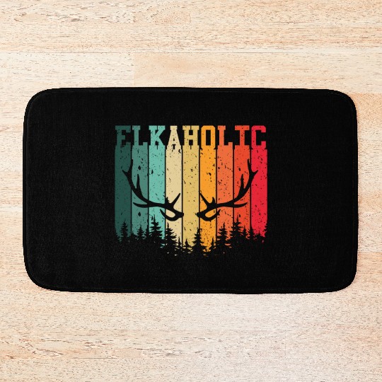 Elk Hunting Elkaholic Hunters Bath Mats