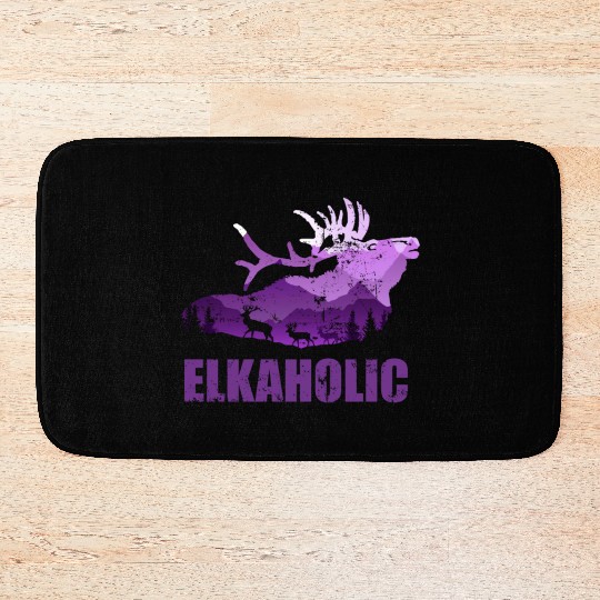 Elk Hunting Elkaholic Hunters Bath Mats