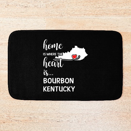 Bourbon County Kentucky Is Where My Heart Is Gift Bath Mats