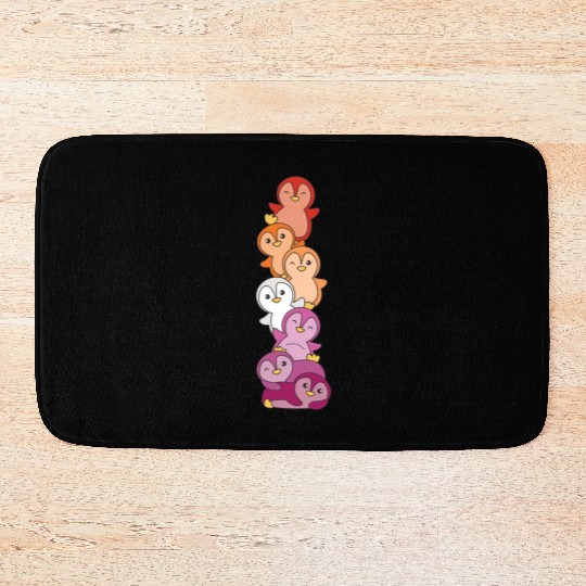Lesbian Flag Pride Lgbtq Cute Penguin Bath Mats