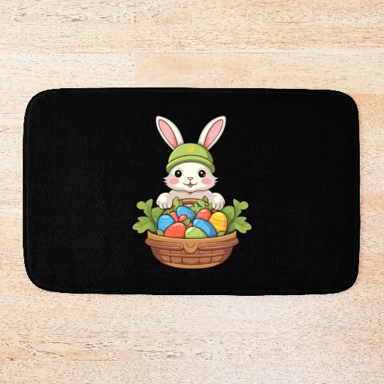 Easter Bunny Rabbit Easter Day Egg Basket Bath Mats