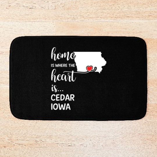 Cedar County Iowa Is Where My Heart Is Gift Bath Mats