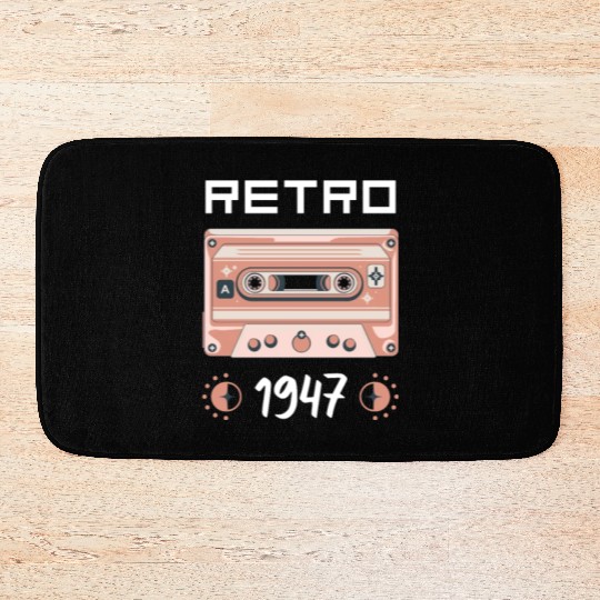 Retro Tape Music Nostalgia Vintage 1947 Bath Mats
