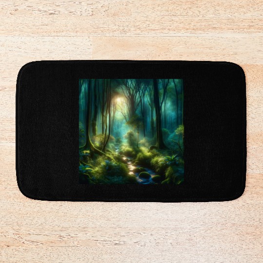 Twilight Enchantment A Mystical Forest Scene Bath Mats