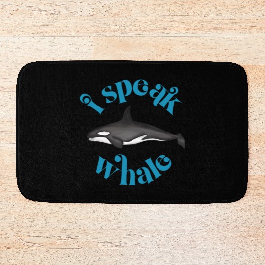 Cute I Speak Whale Orca Killer Whale Retro Style Bath Mats