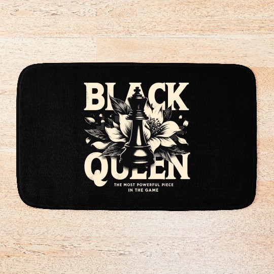Black Queen The Most Powerful Chess African USA Bath Mats