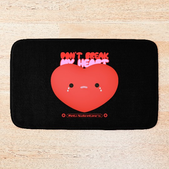 Don't Break My Heart Valentines Bath Mats