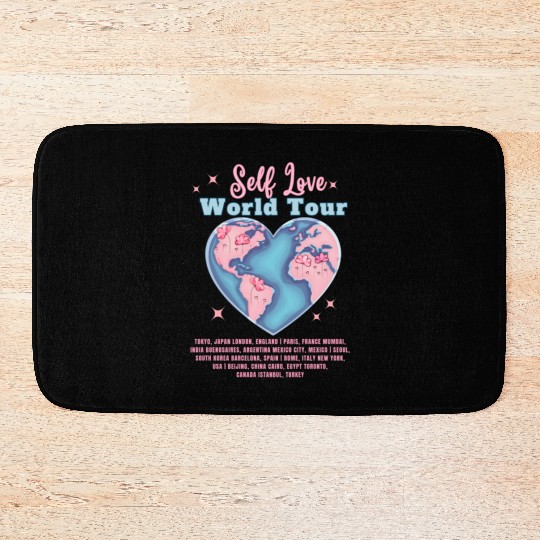 Self Love Club World Tour Retro Positive Aesthetic Bath Mats