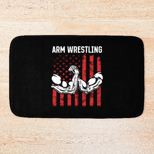 Armwrestling Arm Wrestling US Flag Arm Wrestler Bath Mats