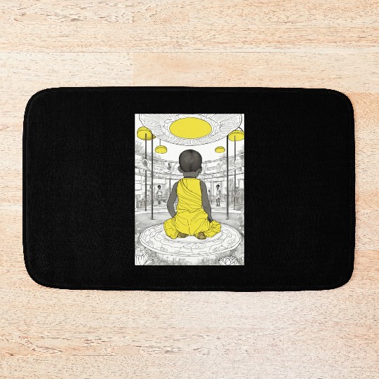 coloring book african children art Bath Mats