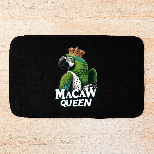 Green Macaw Ornithologist Macaw Queen Bath Mats