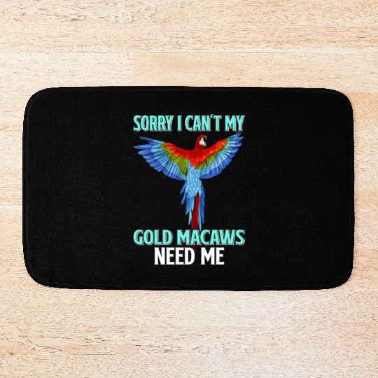 Gold Macaw Ornithologist Enthusiast Gift Bath Mats