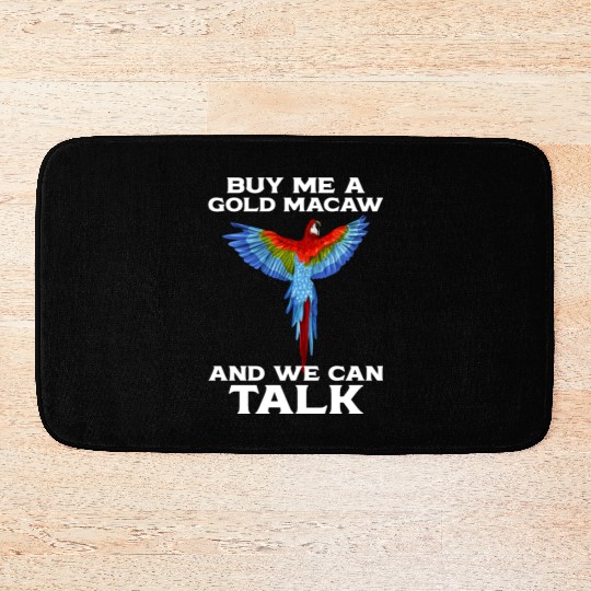 Blue Gold Macaw Ornithologist Enthusiast Gift Bath Mats