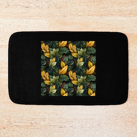 Fall Leaves Pattern Bath Mats