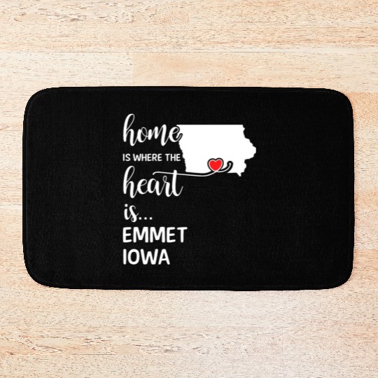 Emmet County Iowa Is Where My Heart Is Gift Bath Mats