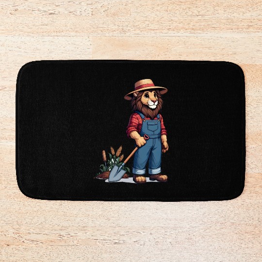 Cute Lion Farmer Bath Mats