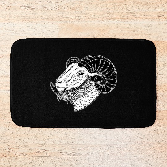 Baphomet Goat Devil Horn Head Bath Mats