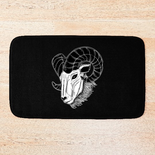 Dark Baphomet Goat Art Bath Mats