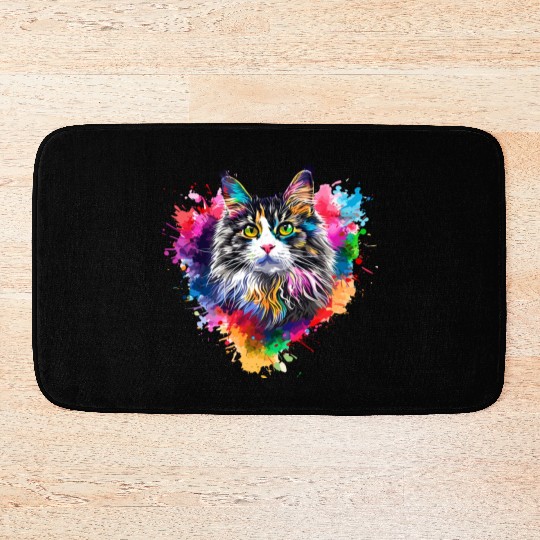 Colorburst Whiskers Rainbow Heart Bath Mats