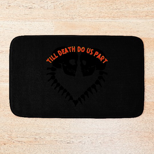 Skulls Till Death Do Us Part Heart © Bath Mats
