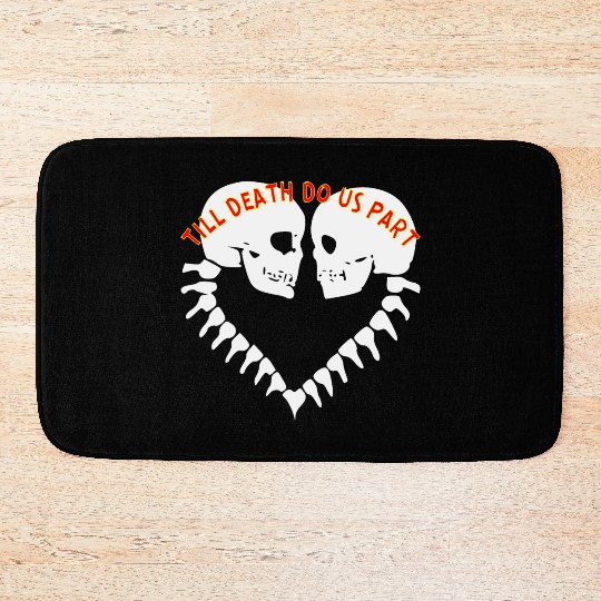 Skulls Till Death Do Us Part Heart © Bath Mats