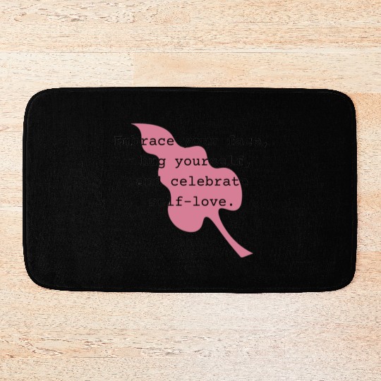 Self-Love Affirmation Leaf Design Bath Mats
