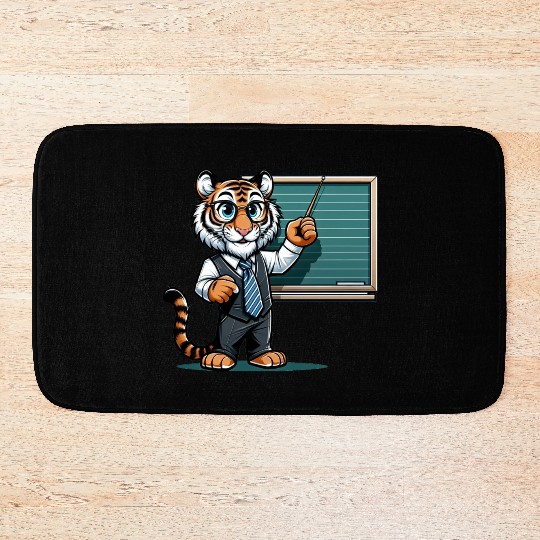 Cute Tiger Teacher Bath Mats