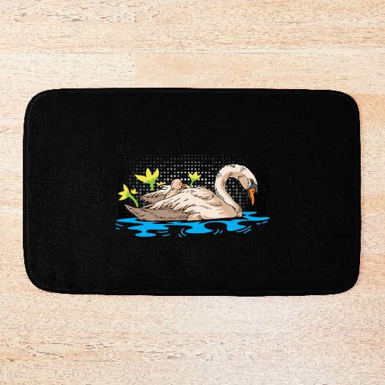 Mother Child Swan Zookeeper Gift Bath Mats