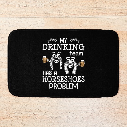 Drinking Team Horseshoe Pitching Bath Mats