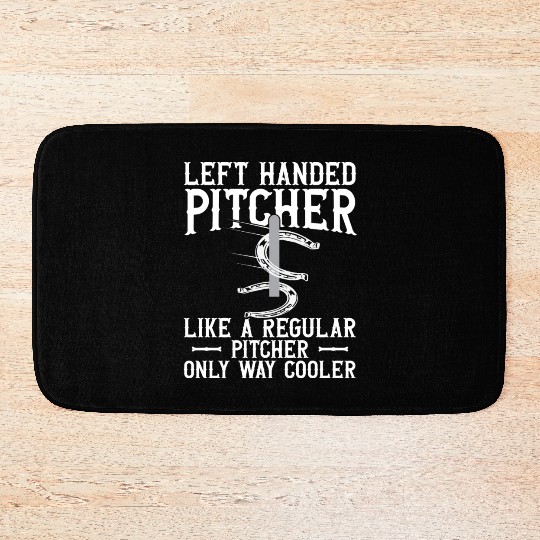 Left Hander Pitcher Horseshoe Pitching Bath Mats