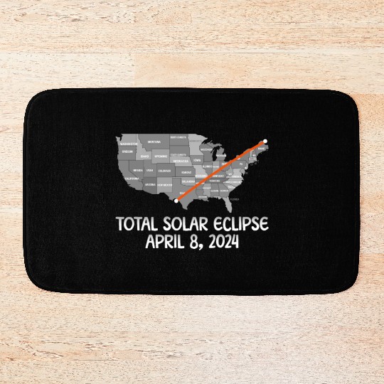 Total Solar Eclipse April 8 2024 USA Map Totality Bath Mats