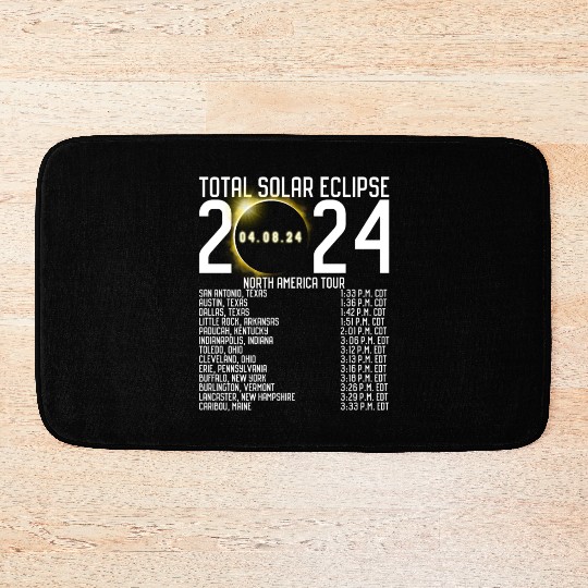 North America Tour 2024 Totality Solar Eclipse Bath Mats