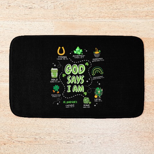 God says i am St. Patricks Day Bath Mats