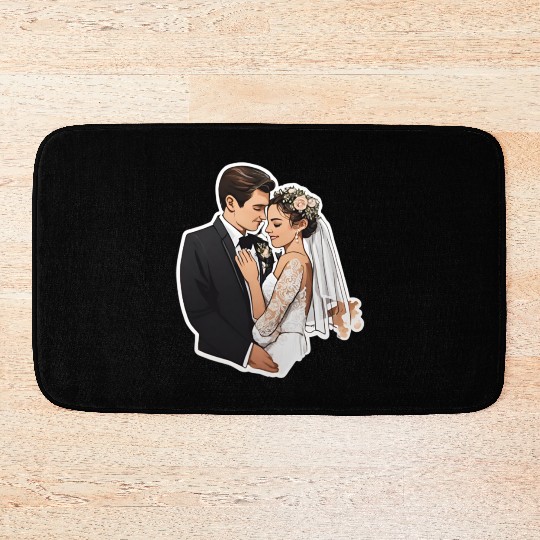 Flat Card Wedding Bath Mats
