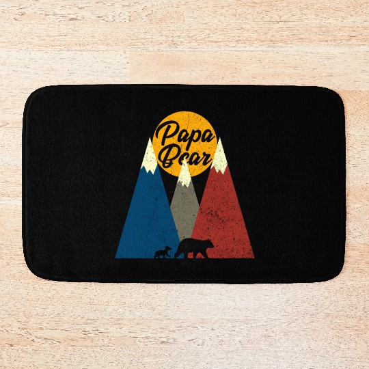 Papa Bear and Cub Outdoor Animal Lover Fathers Day Bath Mats