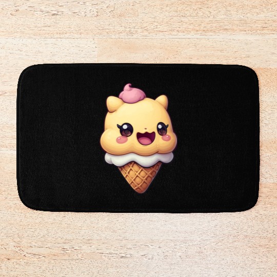Smiling Ice Cream Delight Bath Mats