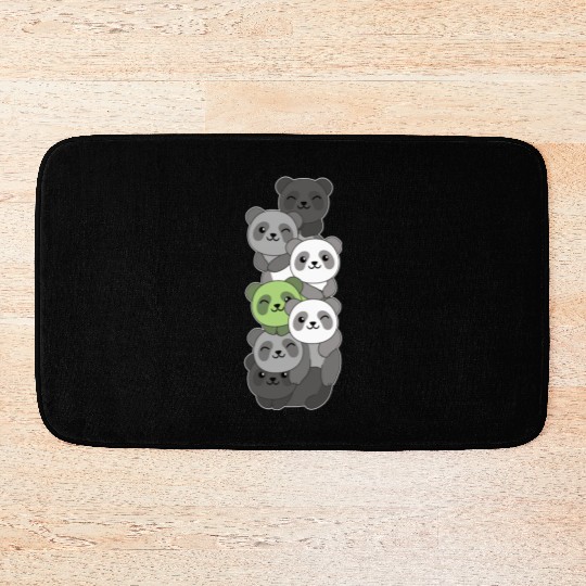 Agender Flag Pride Lgbtq Cute Panda Stack Bath Mats