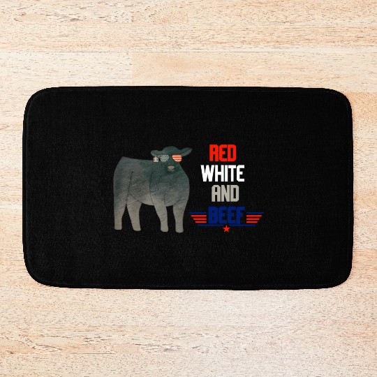 Red White And Beef Bath Mats