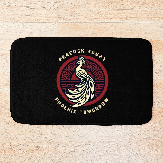 Peacock Today Phoenix Tomorrow Chinese Mythtical Bath Mats