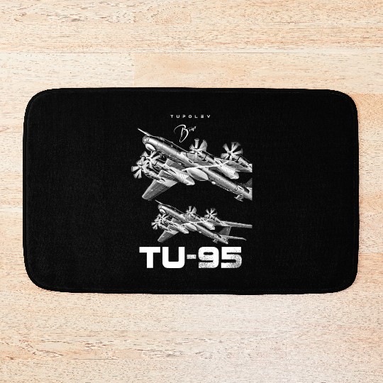 Tupolev TU-95 Heavy Russian Bomber Aircraft Bath Mats