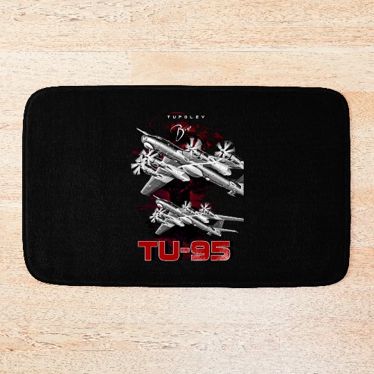 Tupolev TU-95 Heavy Russian Bomber Aircraft Bath Mats