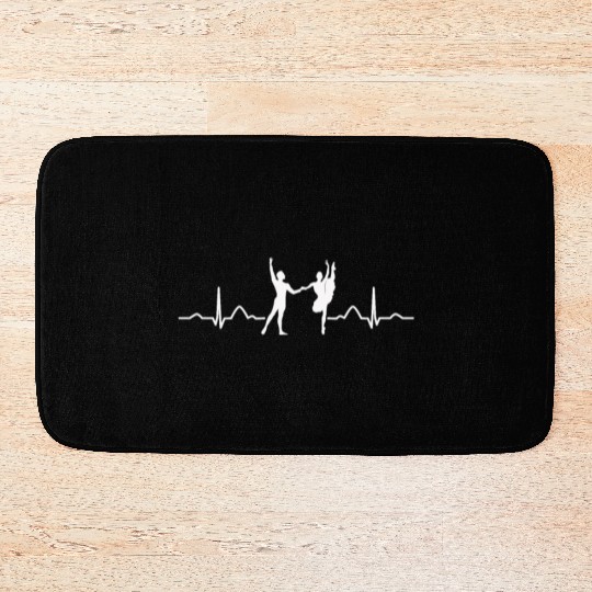 Ballet Dancer Heartbeat EKG Ballerina Bath Mats