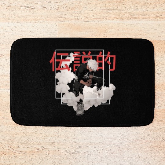 Anime Punk Guy Shounen Japanese Streetwear Alt Aes Bath Mats