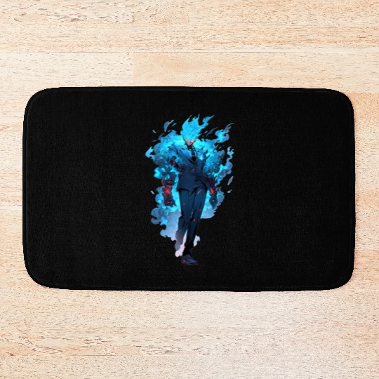 Blue Fire Demon Fantasy Anime Shounen Manga Otaku Bath Mats