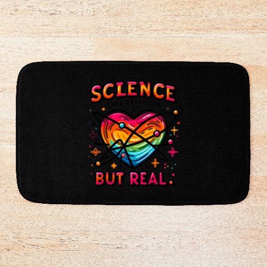 science like religion, but real Atheist Atheism Bath Mats