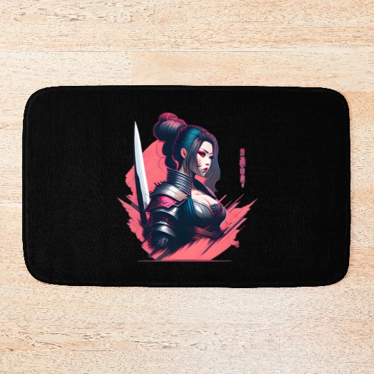 Cyberpunk Samurai Cyberpunk Bath Mats