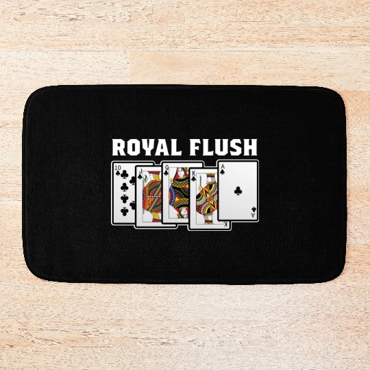 Royal Flush Gambler Or Card Player Gift Bath Mats