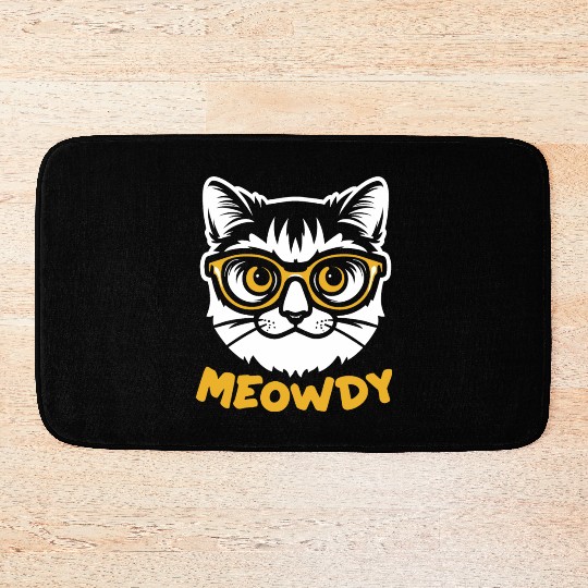 Meowdy Funny Kitty Michigan Gift Bath Mats